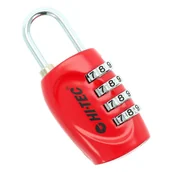 Kłódki - KŁÓDKA HI-TEC KETTE LOCK 38946-RED – Czerwony - miniaturka - grafika 1