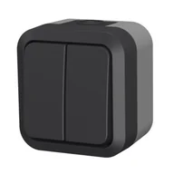 Wyłączniki światła i elektryczne - Łącznik świecznikowy Aqua Pro IP55 szary - miniaturka - grafika 1