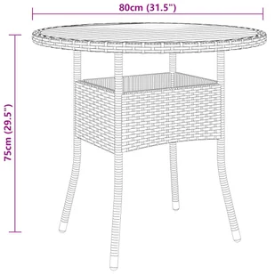 3-częściowy zestaw mebli bistro do ogrodu, polirattan, szary - Meble ogrodowe - miniaturka - grafika 12