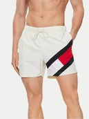 Kąpielówki męskie - Tommy Hilfiger Szorty kąpielowe UM0UM02048 Biały Slim Fit - miniaturka - grafika 1