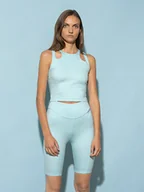 Koszulki sportowe damskie - Damski crop-top 4F x Anna Lewandowska 4FSS22TTSHF145 - miniaturka - grafika 1