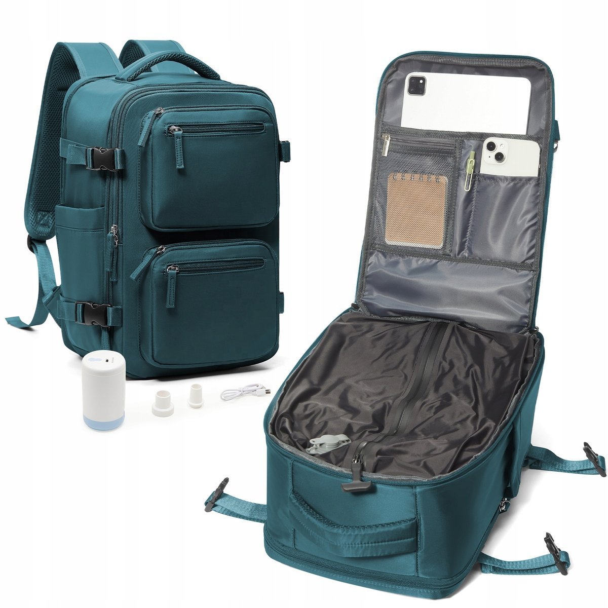 PLECAK PRÓŻNIOWY KOMPRESYJNY Z POMPKĄ 40x20x25 RYANAIR BAGAŻ PODRĘCZNY