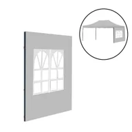 Pawilony ogrodowe - Leziter Altana ogrodowa z oknem ściana boczna plandeka 3x4,5 m szara - miniaturka - grafika 1