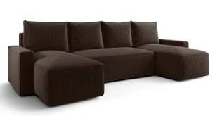 Brązowy sztruksowy narożnik rozkładany z pojemnikiem L8-P51 - Narożniki Brązowy sztruksowy narożnik rozkładany z pojemnikiem L8-P51 - Narożniki - miniaturka - grafika 1