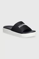 Klapki i japonki damskie - Tommy Hilfiger klapki PLATFORM MESH POOL SLIDE damskie kolor granatowy na platformie FW0FW07828 - miniaturka - grafika 1