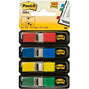 Zakładki indeksujące POST-IT 12x43mm 683-4 4x35szt 3M 70071353570 - Notesy i bloczki - miniaturka - grafika 1