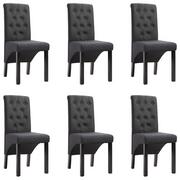 Krzesła - vidaXL Krzesła do jadalni, 6 szt., ciemnoszare, tapicerowane tkaniną - miniaturka - grafika 1