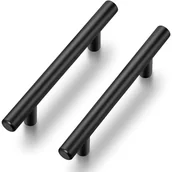 Zawiasy, okucia i inne akcesoria - Uchwyty rurowe okrągłe do szafek, drzwi i szuflad, rozstaw otworów 64 mm, czarne, 2 sztuki - miniaturka - grafika 1