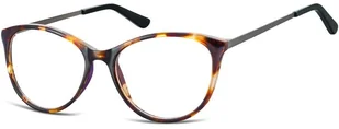Sunoptic Okulary oprawki zerówki korekcyjne Kocie Unisex AC27A bursztynowe - Okulary korekcyjne, oprawki, szkła - miniaturka - grafika 1
