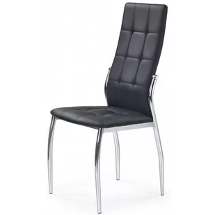 Stylowe nowoczesne krzesło tapicerowane czarne pikowane Azrel - Krzesła - miniaturka - grafika 1