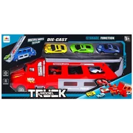 Samochody i pojazdy dla dzieci - Czerwone auto ciężarowe/laweta z akcesoriami, 3+ MEGA CREATIVE Uniwersalny - miniaturka - grafika 1