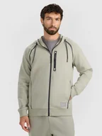 Bluzy męskie - Bluza dresowa rozpinana z kapturem męska 4F 4FRAW25TSWSM2456-47S Zielony S - miniaturka - grafika 1