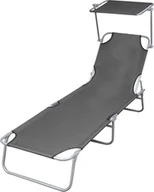 Leżaki ogrodowe - Elior Szary leżak ogrodowy z zadaszeniem - Lorenzo - miniaturka - grafika 1
