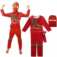 Kombinezony dla dzieci - Strój Ninja Ninjago Kai Wojownik Przebranie Karnawał Maska - 110-116 - miniaturka - grafika 1