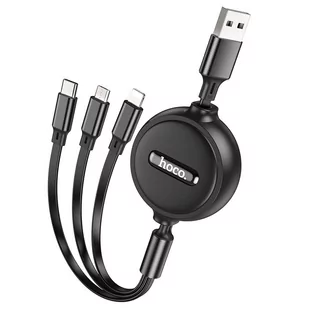 HOCO kabel USB 3w1 do iPhone Lightning 8-pin + Micro + Typ C X75 czarny - Kable USB - miniaturka - grafika 1