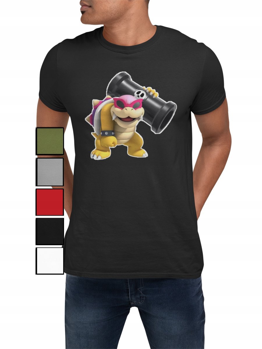 Koszulka T-Shirt Męska Z Nadrukiem Super Mario Luigi Smok Dla Fana -Xl