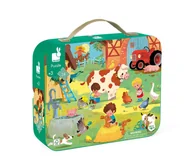Puzzle - Janod Puzzle w walizce Dzień na farmie 24 elementy 3+ - miniaturka - grafika 1