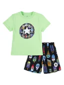 Kaftaniki dla niemowląt - Converse 2-częściowy zestaw w kolorze zielono-czarnym - miniaturka - grafika 1