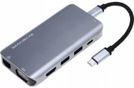 Adaptery i przejściówki - Adapter Hub Usb-c Hdmi Vga Lan MacBook Stacja 10w1 - miniaturka - grafika 1