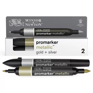 Winsor&Newton, zestaw Promarker, złoty i srebrny - Kredki, ołówki, pastele i pisaki - miniaturka - grafika 1