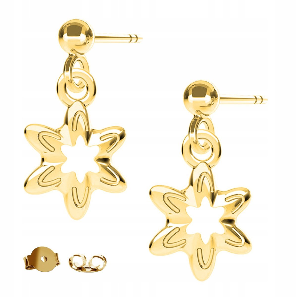 Kolczyki złote Gwiazdka Gwiazda Star 925