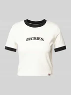 Koszulki i topy damskie - T-shirt krótki z nadrukiem z logo - miniaturka - grafika 1