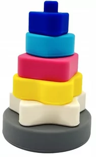 Klocki Silikonowe Do Ukladania Dla Dzieci Piramida - Zabawki sensoryczne - miniaturka - grafika 1
