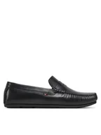 Mokasyny męskie - Tommy Hilfiger Mokasyny Corpoarte Hilfiger Lth Driver FM0FM04810 Czarny - miniaturka - grafika 1