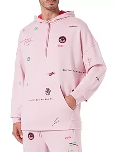 BOSS Męska bluza z kapturem Soodyart, Light/Pastel Pink683, 3XL - Bluzy męskie - miniaturka - grafika 1