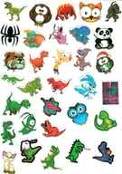Zabawki kreatywne - NAKLEJKI KOLOROWE ZWIERZĘTA ZWIERZĘTKA DINOZAURY DLA DZIECI 100 SZTUK - miniaturka - grafika 1