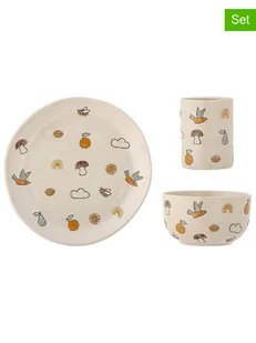 Bloomingville 3-częściowy zestaw naczyń w kolorze kremowym dla dzieci - Sztućce dla dzieci - miniaturka - grafika 1