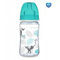 Canpol babies Canpol Antykolkowa butelka szeroka EasyStart JUNGLE 240 ml blue - Butelki dla niemowląt - miniaturka - grafika 1