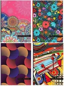 Szkolne artykuły papiernicze - Fresh Notatnik ozdobny A5 80 stron kratka wytłaczany mix wzorów - miniaturka - grafika 1