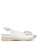 Sandały damskie - Rieker Sandały V7450-80 Biały - miniaturka - grafika 1