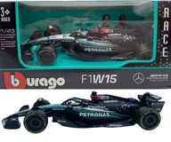 Samochody i pojazdy dla dzieci - Bolid F1 Mercedes AMG W15 E Perf Petronas Russell #63 BBurago 1:43 - miniaturka - grafika 1