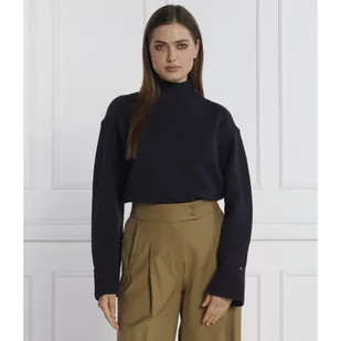 Tommy Hilfiger Golf | Loose fit | z dodatkiem wełny - Swetry damskie - miniaturka - grafika 1
