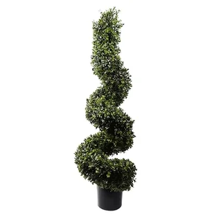 Leaf Chronione sztuczne drzewo topiary, 120 cm, spirala bukszpanowa UV - Sztuczne drzewka - miniaturka - grafika 1