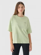Koszulki sportowe damskie - Damski t-shirt z nadrukiem 4F 4FRAW24TTSHF2583 - zielony - miniaturka - grafika 1