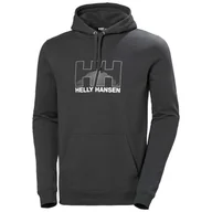 Bluzy męskie - Męska Bluza HELLY HANSEN NORD GRAPHIC PULL OVER HOODIE 62975_981 – Czarny - miniaturka - grafika 1