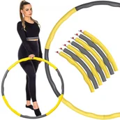 Pozostały sprzęt i akcesoria do ćwiczeń - Gerro SPRINGOS hop z masażerem Springos składane odchudzające 7 elementów żółto szary FA0029 - miniaturka - grafika 1