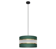 Lampy sufitowe - Żyrandol na lince HELEN 1xE27/60W/230V śr. 35 cm zielony/złoty - miniaturka - grafika 1