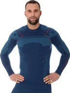 Bluzy sportowe męskie - Brubeck LS13040A Bluza męska THERMO jeansowy XL - miniaturka - grafika 1