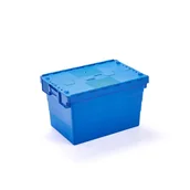Pojemniki biurowe - Plastikowy pojemnik transportowy GAYLE, 600x400x365 mm, 69 L, niebieski - miniaturka - grafika 1