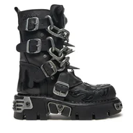 Glany damskie - Glany NEW ROCK M-727-S5 Czarny - miniaturka - grafika 1