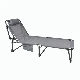 Składany leżak z poduszką, szary, wymiary: 189 x 63 x 34 cm. D104114 - Leżaki ogrodowe Składany leżak z poduszką, szary, wymiary: 189 x 63 x 34 cm. D104114 - Leżaki ogrodowe - miniaturka - grafika 1