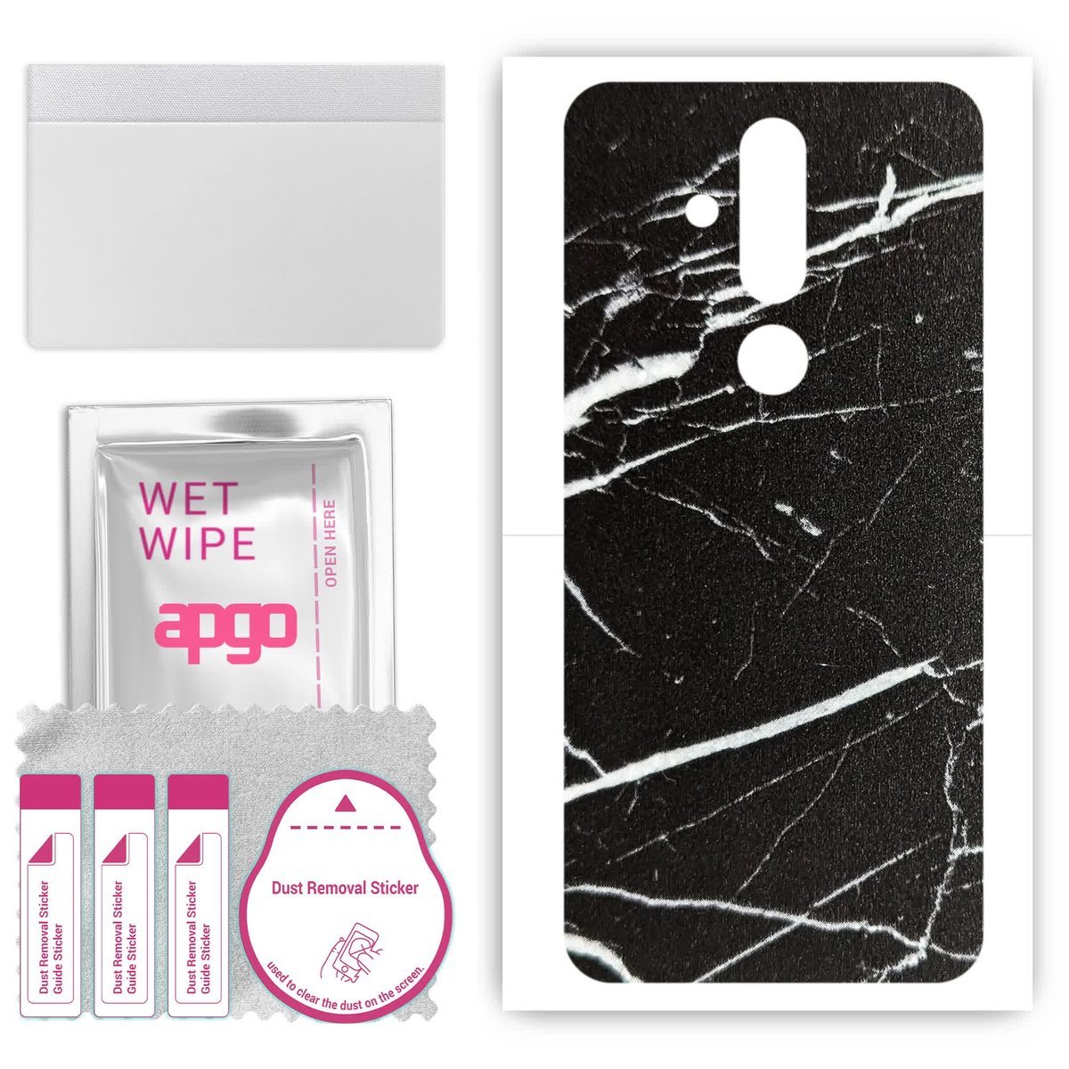 Folia naklejka skórka strukturalna na TYŁ do Nokia X71 - Marmur Ciemny - apgo SKINS