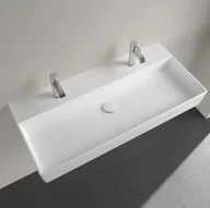 Umywalki - Villeroy & Boch Memento 2.0 Umywalka wisząca 100x47 cm podwójna bez przelewu biały mat z powłoką CeramicPlus 4A22A1RW - miniaturka - grafika 1