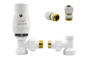 Zawór termostatyczny ELEGANT kątowy biały Pex 16mm - Zawory i kraniki - miniaturka - grafika 1