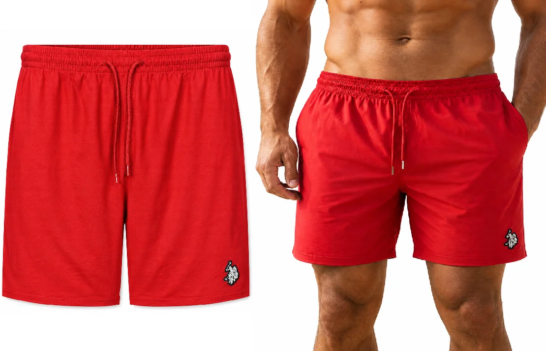 U.S. POLO ASSN. - MĘSKIE KĄPIELÓWKI - CZERWONE M