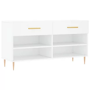 Ławka z miejscem na buty, biała, 102x35x55 cm Lumarko! - Szafki na buty - miniaturka - grafika 3